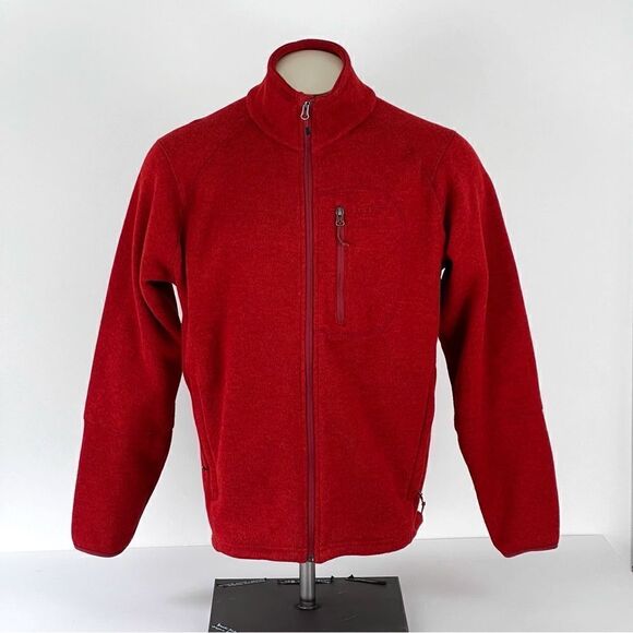 Orvis Trout Bum Brunt Orange FLEECE Zip-up jacket Size L - Picture 1 of 8